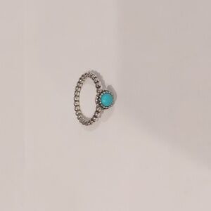Pandora Turquoise Birthday Blooms December Ring Size 8.5